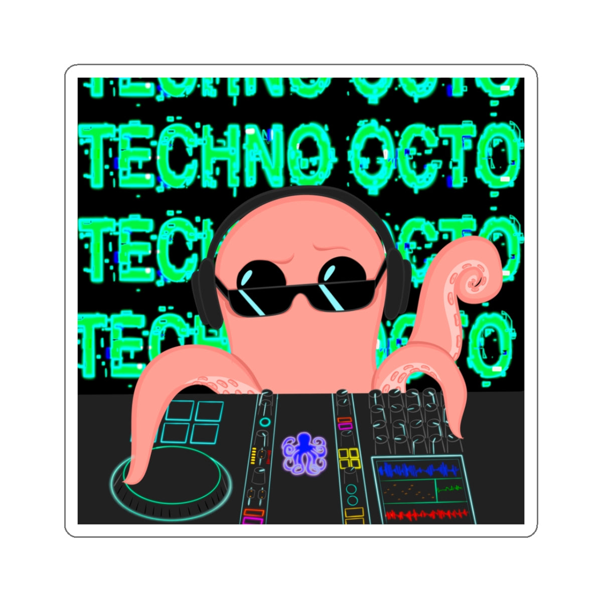 Techno Octo Stickers | Octopus Revolution