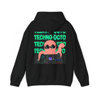 Techno Octo Hoodie (Back Print) | Octopus Revolution