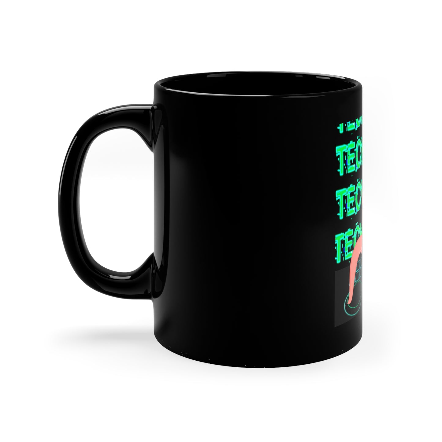 Techno Octo Solid Black Mug | Octopus Revolution