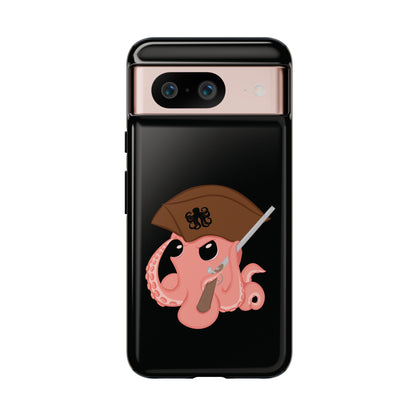 Phone case featuring a cartoon pirate themed original mascot design by the Octopus Revolution.