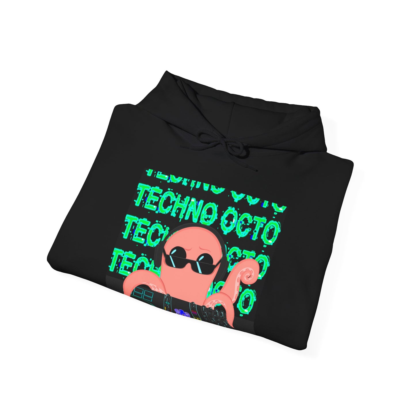 Techno Octo Hoodie (Front Print) | Octopus Revolution