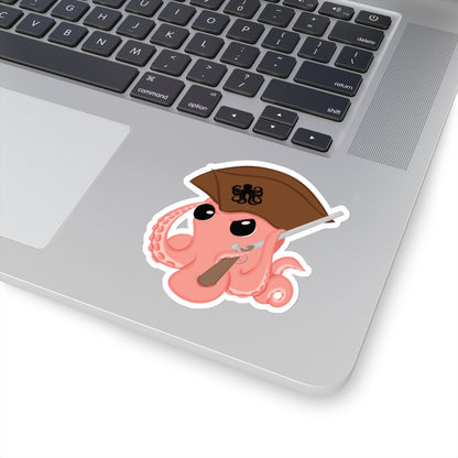 The Octopus Revolution original mascot sticker. Featuring a cartoon pirate themed design.