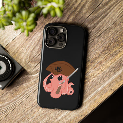 Phone case featuring a cartoon pirate themed original mascot design by the Octopus Revolution.