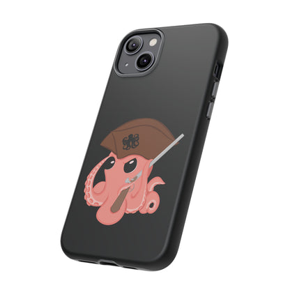 Phone case featuring a cartoon pirate themed original mascot design by the Octopus Revolution.