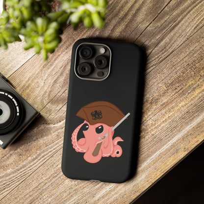 Phone case featuring a cartoon pirate themed original mascot design by the Octopus Revolution.